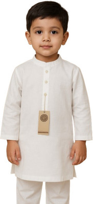 mahawar bros Baby Boys Casual Kurta and Pyjama Set(White Pack of 1)