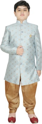 SG YUVRAJ Boys Festive & Party Kurta and Patiala Set(Grey Pack of 1)