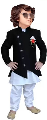 Sphero Boys Festive & Party Kurta, Waistcoat and Pyjama Set(White Pack of 1)