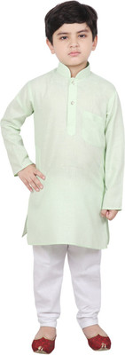 SG YUVRAJ Boys Festive & Party Kurta and Pyjama Set(Light Green Pack of 1)