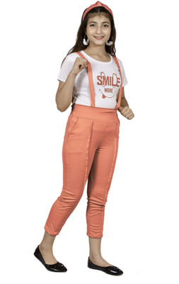 PERFECTPIVOT Girls Festive & Party Blazer and Pant Set(Orange Pack of 1)