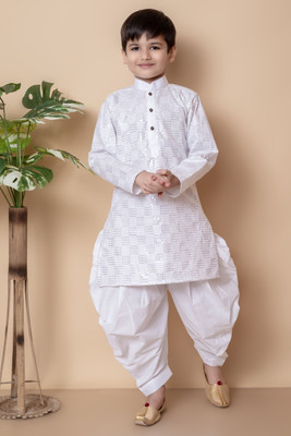 NFC CREATION Boys Festive & Party, Wedding Kurta and Patiala Set(White Pack of 1)