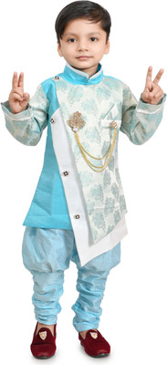New Hsgarments Boys Festive & Party Sherwani and Churidar Set(Blue Pack of 1)