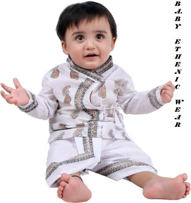 SHINING4 Baby Boys & Baby Girls Festive & Party Dhoti & Kurta Set(White Pack of 1)