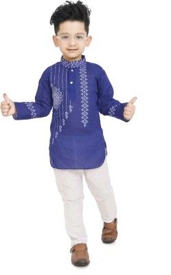 Elegant Attire Baby Boys Festive & Party Kurta and Pyjama Set(Yellow Pack of 1)