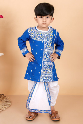 RRFASHION Baby Boys Festive & Party Kurta and Dhoti Pant Set(Blue Pack of 1)