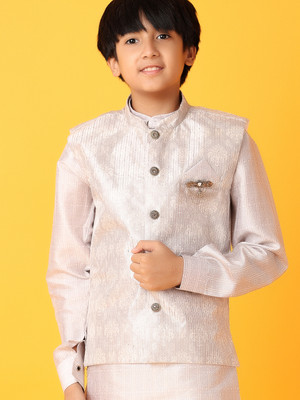 V-MART Boys Casual Kurta and Pyjama Set(Grey Pack of 1)