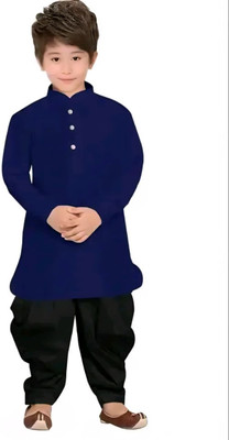 JILANI TRADERS Boys Festive & Party Kurta and Dhoti Pant Set(Dark Blue Pack of 1)