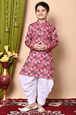 COSMOS ART ENTERPRISE Boys Festive & Party, Wedding Kurta and Patiala Set(Multicolor Pack of 1)
