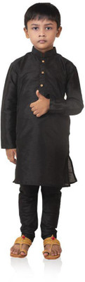 BBS CREATION Boys Festive & Party Kurta and Pyjama Set(Black Pack of 1)