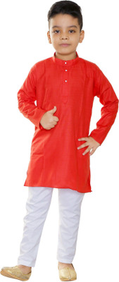 FG FASHION Boys Festive & Party Kurta and Dhoti Pant Set(Red Pack of 1)