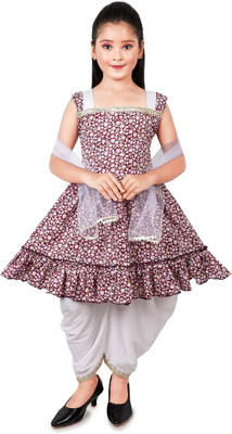 THE SKYLARK ENTERPRISE Baby Girls Festive & Party Kurta and Patiala Set(Multicolor Pack of 1)