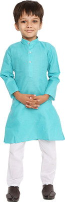 MAHARAJA Boys Festive & Party Kurta and Pyjama Set(Light Blue Pack of 1)