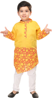 HENA TEXTILE Boys Casual Kurta and Pyjama Set(Multicolor Pack of 1)