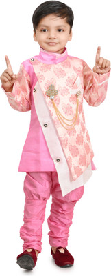 New Hsgarments Boys Festive & Party Sherwani and Churidar Set(Pink Pack of 1)