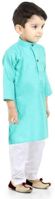 VDC CREATIONS Baby Boys Festive & Party Kurta and Pyjama Set(Green Pack of 1)