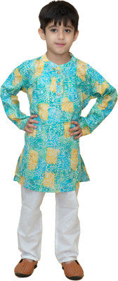 MAITREYO Baby Boys Festive & Party Kurta and Pyjama Set(Blue Pack of 1)