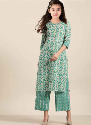 Bholukart Girls Festive & Party Kurta and Pyjama Set(Purple Pack of 1)