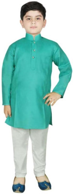 VC FASHION HUB Baby Boys Festive & Party Kurta and Pyjama Set(Green Pack of 1)