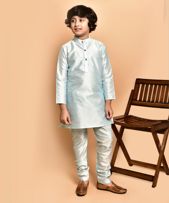 PRINTINIDA Boys Festive & Party Kurta and Trouser Set(Light Blue Pack of 1)
