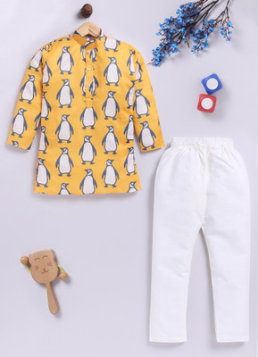 TOONYPORT Boys Festive & Party Kurta and Pyjama Set(Yellow Pack of 1)