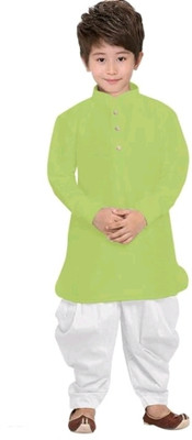 Raj Traders Boys Festive & Party Kurta and Dhoti Pant Set(Light Green Pack of 1)