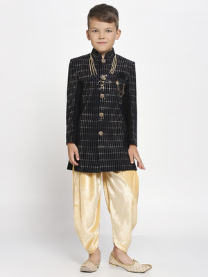 Tasrika Boys Festive & Party Dhoti & Kurta Set(Dark Blue Pack of 2)
