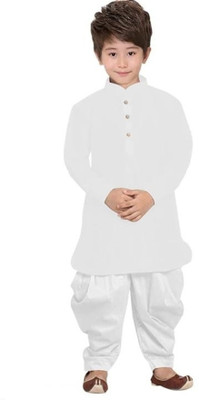 Raj Traders Boys Festive & Party Kurta and Dhoti Pant Set(White Pack of 1)