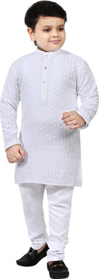 BT DEZINES Boys Wedding Kurta and Pyjama Set(White Pack of 1)