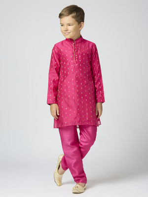 Tasrika Baby Boys Festive & Party Kurta and Pyjama Set(Pink Pack of 1)