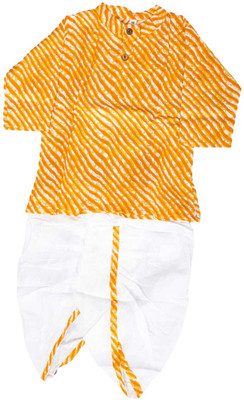 ANNA Baby Boys Casual Dhoti & Kurta Set(Yellow Pack of 1)