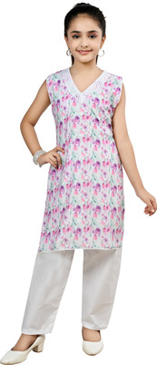 Arshia Fashions Girls Festive & Party Salwar and Kurta Set(Multicolor Pack of 1)