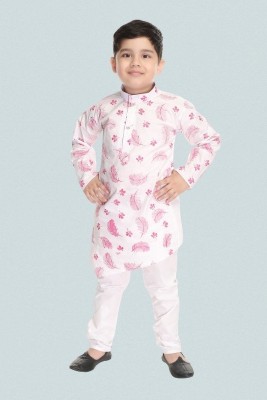 HENA TEXTILE Baby Boys Casual Kurta and Pyjama Set(Pink Pack of 1)