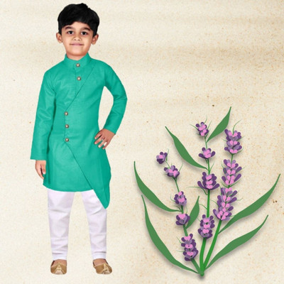 Vdc Creation Hub Baby Boys Festive & Party Kurta and Pyjama Set(Green Pack of 1)