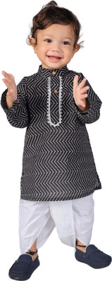 Vaanee Designz Baby Boys Festive & Party, Wedding Dhoti & Kurta Set(Black Pack of 1)