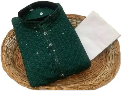 DIGIFASHION Boys Festive & Party Kurta and Pyjama Set(Green Pack of 1)