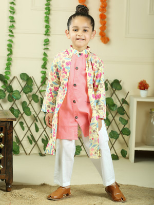 Junitos Boys Casual Kurta and Pyjama Set(Multicolor Pack of 1)
