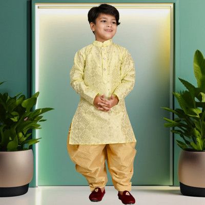 AHLAN APPARELS Boys Festive & Party Kurta and Patiala Set(Beige Pack of 1)