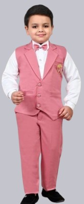 Akshita trading Boys Festive & Party, Wedding Shirt, Waistcoat and Pant Set(Pink Pack of 1)