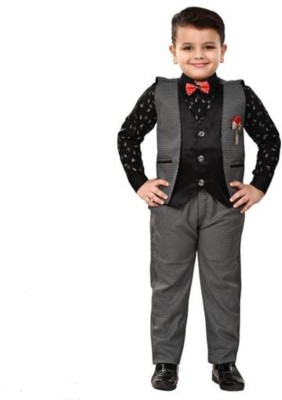 Anishka Fashion hub Boys Festive & Party Shirt, Waistcoat and Pant Set(Multicolor Pack of 1)