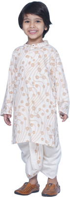 Sethukrishna Baby Boys Festive & Party Kurta and Dhoti Pant Set(White Pack of 1)