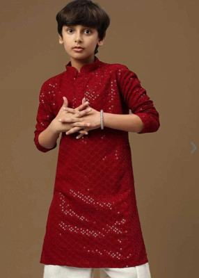 VADLI FASHION Boys Festive & Party Kurta and Pyjama Set(Maroon Pack of 54)
