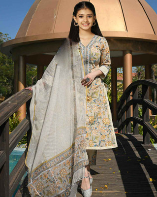 Various Vault Girls Casual Kurta and Pyjama Set(Multicolor Pack of 1)