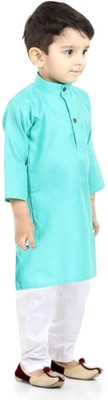 VC FASHION HUB Baby Boys Festive & Party Kurta and Pyjama Set(Green Pack of 1)