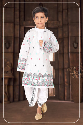 Smuktar garments Baby Boys Casual, Festive & Party, Wedding Dhoti & Kurta Set(White Pack of 1)