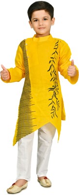 Chandrika Boys Festive & Party Kurta and Pyjama Set(Yellow Pack of 1)