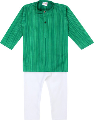 Superminis Boys Festive & Party Kurta and Pyjama Set(Green Pack of 1)