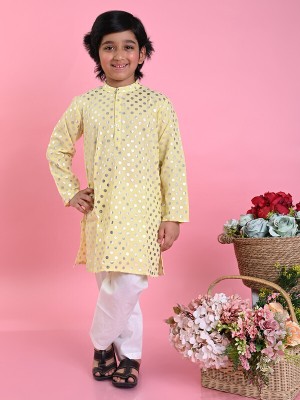 Tasrika Boys Festive & Party Kurta and Pyjama Set(Yellow Pack of 2)