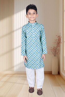 Ganesh Creation Boys Festive & Party Kurta and Pyjama Set(Multicolor Pack of 1)