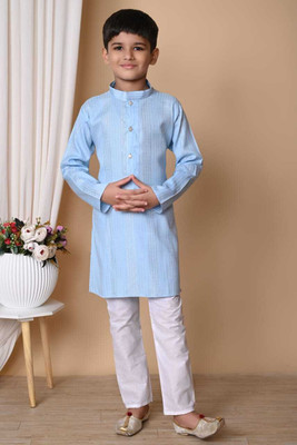 PARROT COLLECTION Baby Boys Casual Kurta and Pyjama Set(Dark Blue Pack of 1)